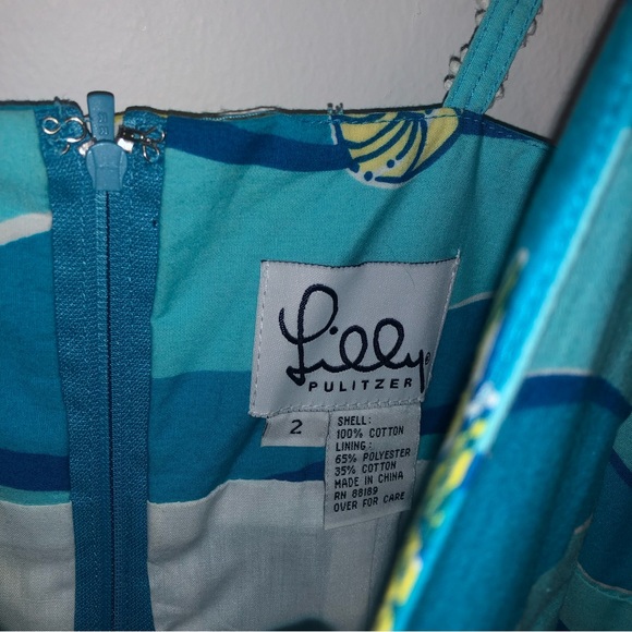 Lilly Pulitzer Vintage Daisy Ocean Day Dress - 2 - Picture 4 of 8